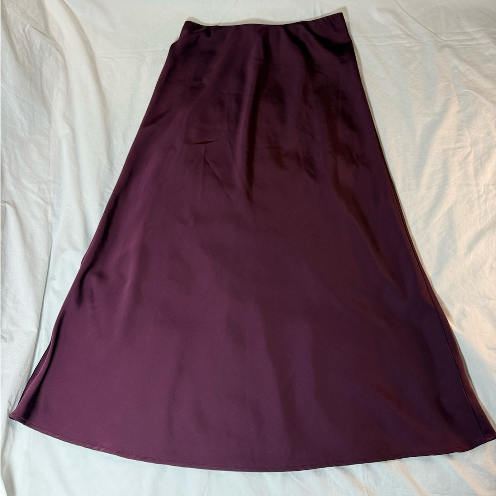 Women's A-Line Midi Skirt in Deep Plum